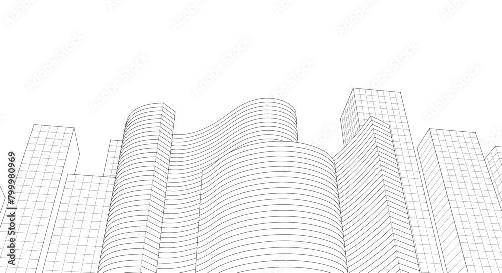 Fototapeta premium ​​abstract architecture 3d illustration background 