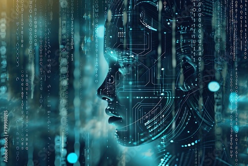 Artificial intelligence backgrounds futuristic cyberspace. © Rizal