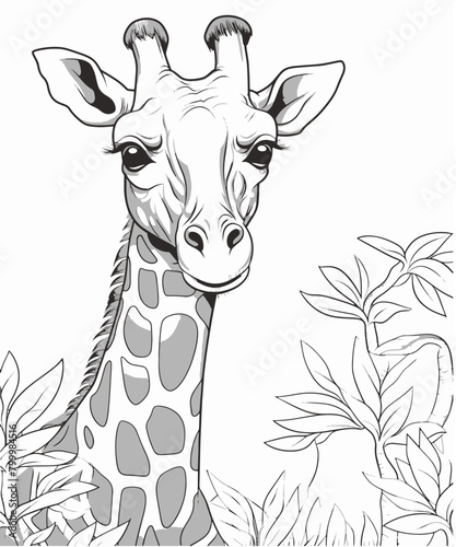 giraffe illustration ,coloring page