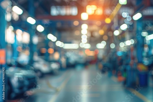 Wallpaper Mural Blurred background of the car repair station. Auto service industry Torontodigital.ca