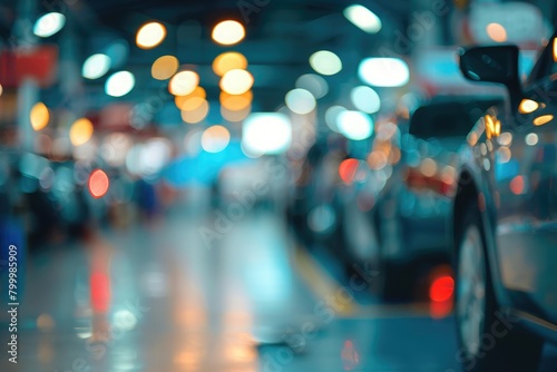 Blurred background of the car repair station. Auto service industry