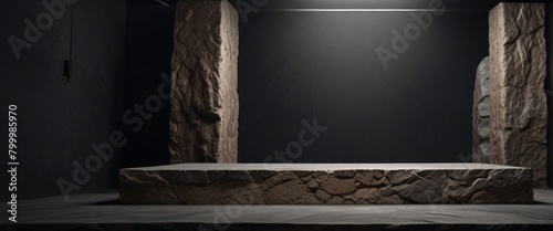 Rock platform podium product presentation background