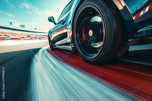 Dynamic Racing Scene with Blurred Background in Motorsports. Concept Motorsports, Racing, Dynamic Scene, Blurred Background, Action Shots