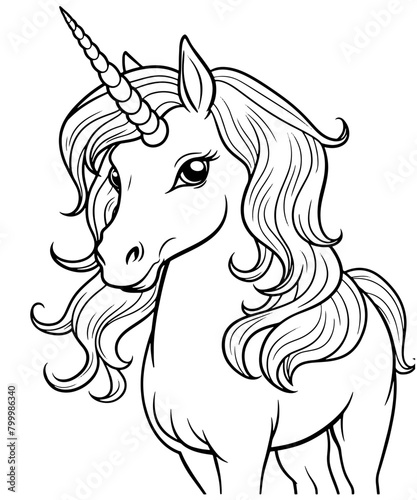 unicorn coloring page for kids 