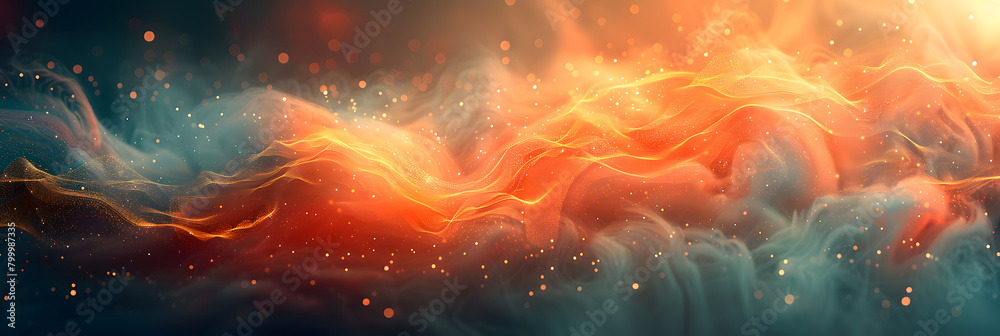 Earthly Oasis - Abstract Digital Background for Banner Illustration