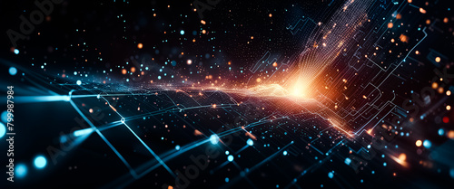 Cyberpunk Neon Futuristic Strem Background illustration glowing effects photo