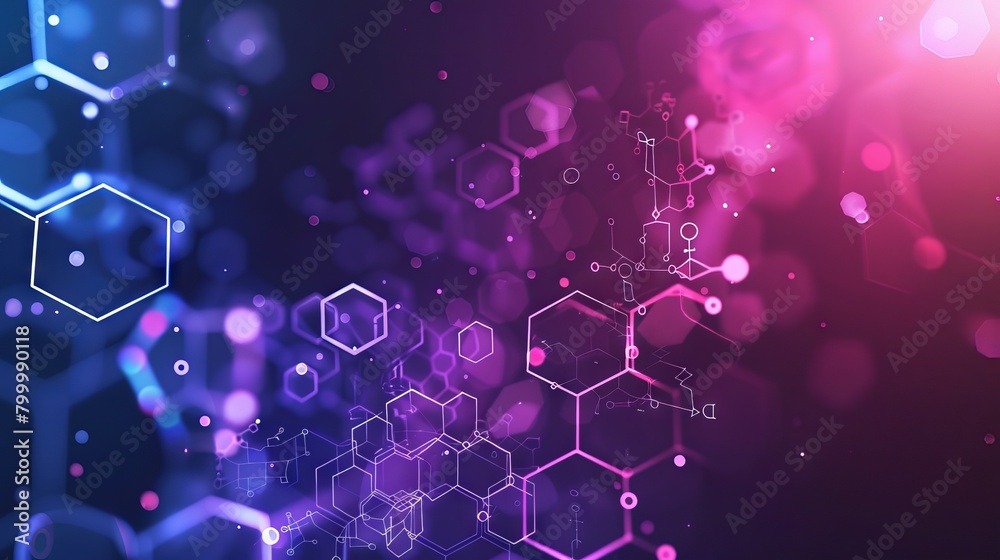 Abstract hexagonal technology background with modern design elements - vector illustration