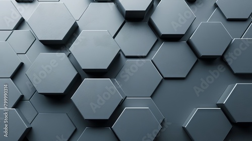 Hexagonal pattern on gray background  genetic research  molecular structure  chemical engineering innovation technology concept. Ideal for healthcare  science  medicine design