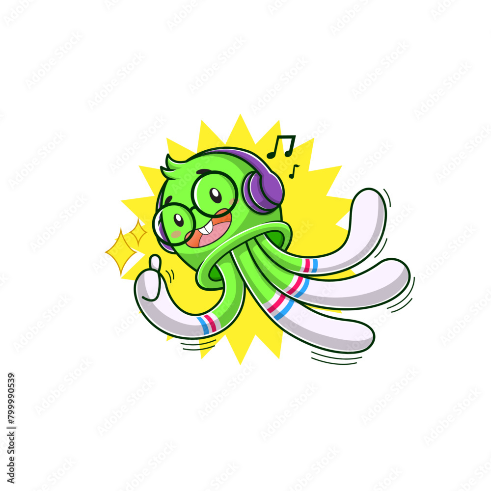 Fototapeta premium Squid vector for logo mascot or sticker