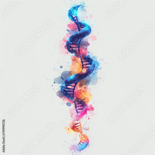 Design Plat de l'ADN : Illustration Géométrique aux Teintes Pastel