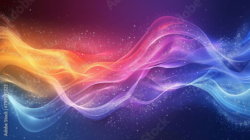 Abstract colorful wave background, rainbow color background © Yuwarin