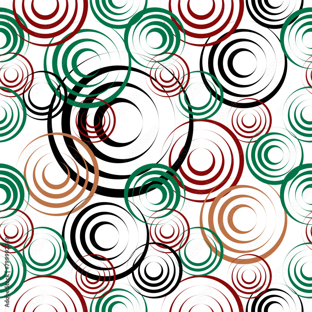 Fototapeta premium circle pattern seamless White Green Orange wallpaper