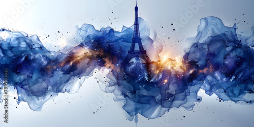 French Digital Map with Abstract Design Elements