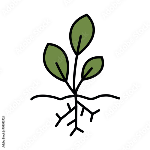 Plant growth. Sprout icon. Plant in the ground. Seedling