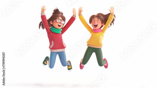 group of children jumping