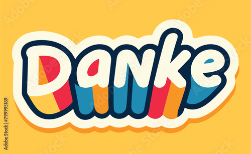 Danke Illustration in bunten Farben