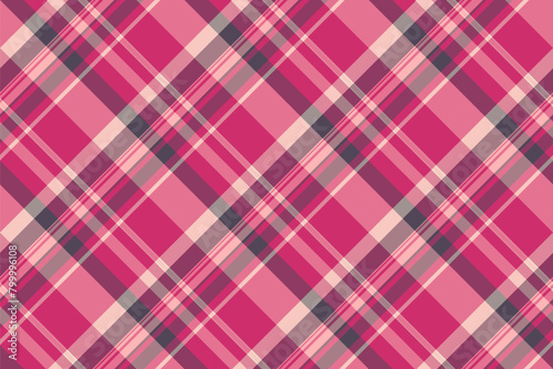 Production pattern plaid textile, stroke fabric texture tartan. Canvas seamless check background vector in red and pink colors.