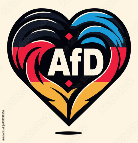 AfD Alternative für Deutschland Herz Illustration