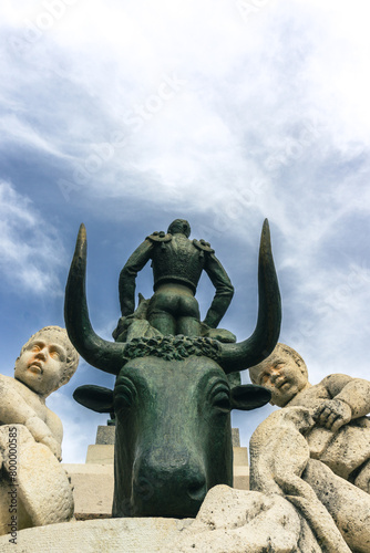 Detail of the Statue of the matador Manuel Laureano Rodriguez Sanchez known as Manolete on Plaza del Conde de Priego in Cordoba, Andalusia, Spain. photo