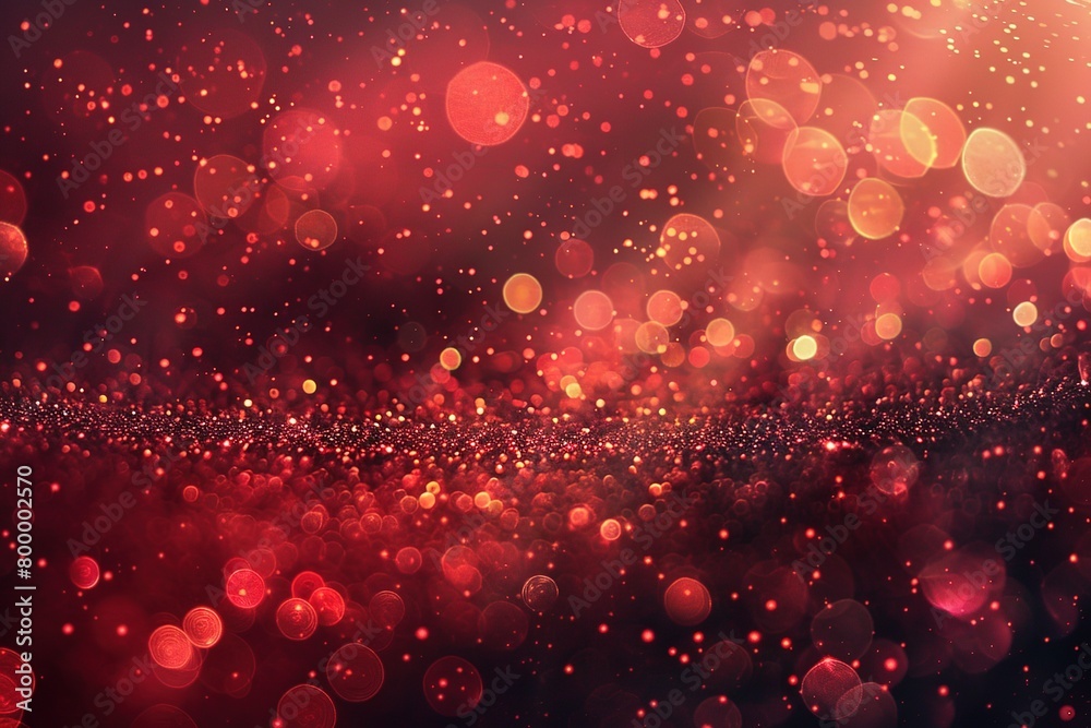 Red abstract glitter background with bokeh lights and stars for Valentine's Day or wedding card design, with a red bokeh effect Red abstract glitter background with bokeh lights and stars for Valentine's Day or wedding card design, with a red bokeh effect