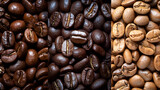 showcasing three different roast levels of coffee beans