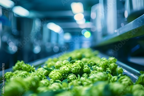 Beer manufacturing involves a plantbased food production process. Concept Plant-based Ingredients, Beer Production, Food Manufacturing, Sustainability, Brewing Process photo