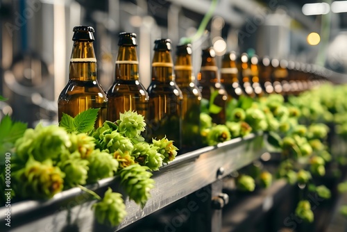 Beer Manufacturing: A Plant-Based Food Production Process. Concept Sustainable Brewing, Plant-Based Ingredients, Brewery Operations, Fermentation Process, Product Development