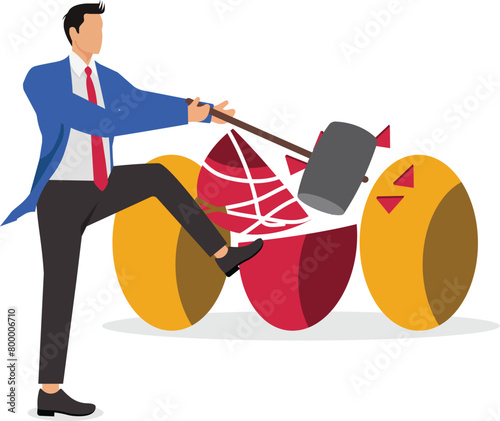 Surprise, businessman smashed a different egg