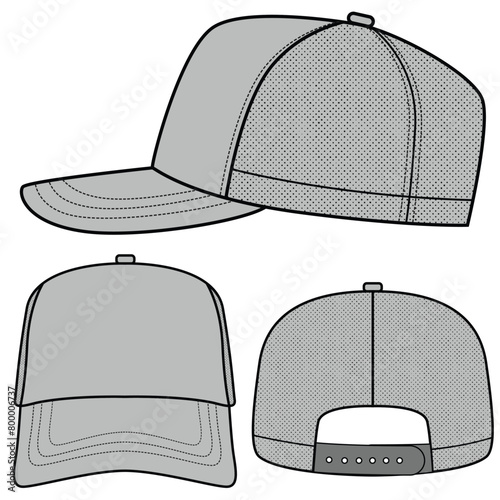 Trucker hat cap vector illustration. Caps mock up editable  © bayurey