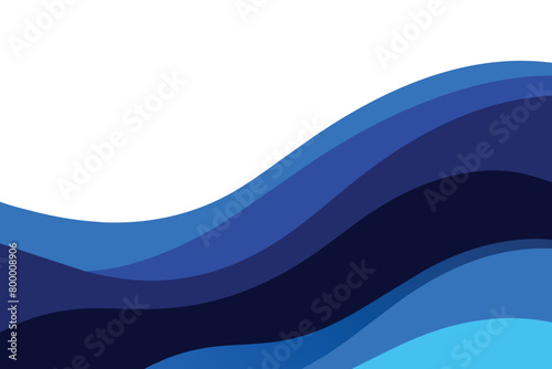 Abstract watercolor paint background dark blue gradient color with fluid curve lines texture and white space