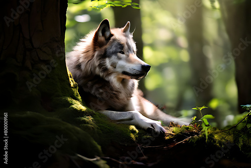 wolf in the woods Generatve Ai © ᆞ혁구 ᆞ권