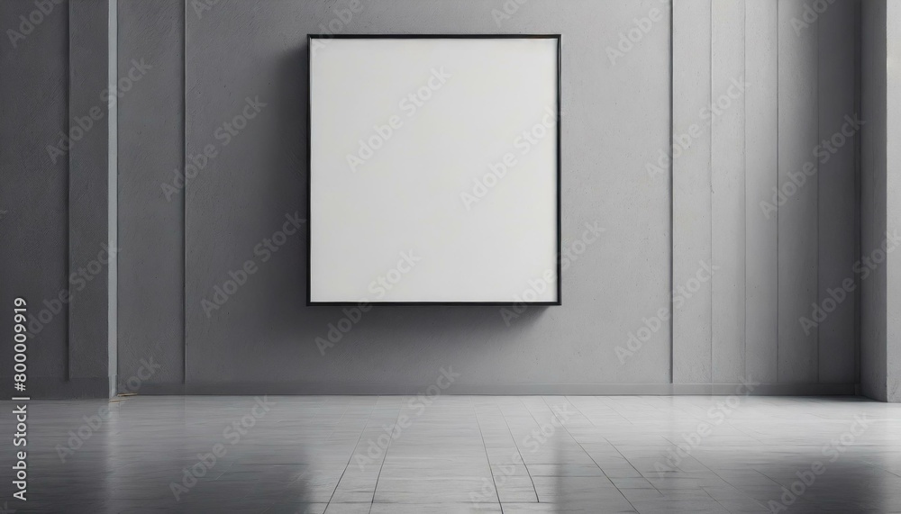 empty white room with wall, Immersive Display: Close-Up 3D Mockup Poster Frame Rendering