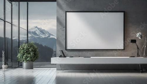 lcd tv with a screen, Immersive Display: Close-Up 3D Mockup Poster Frame Rendering