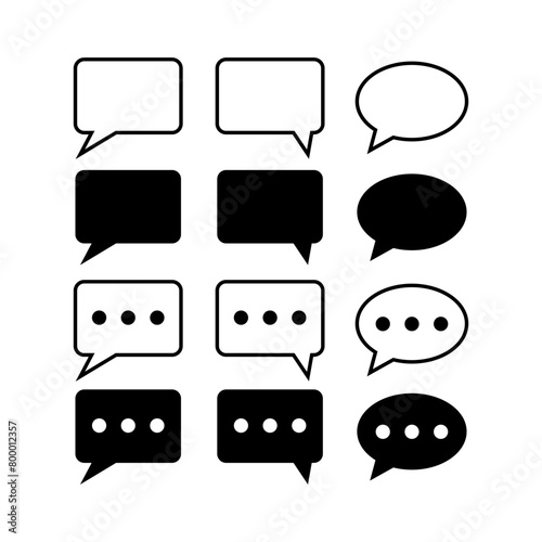 Bubble speech icon vector set