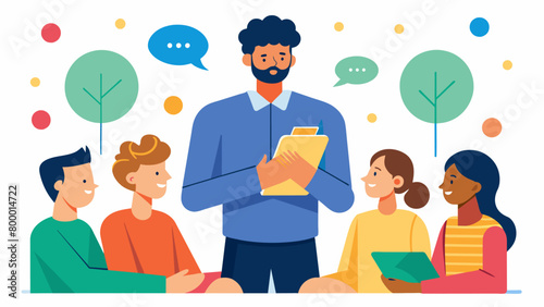 A workshop attendee sharing a personal story with their coworkers creating a deeper understanding and connection a the group.. Vector illustration