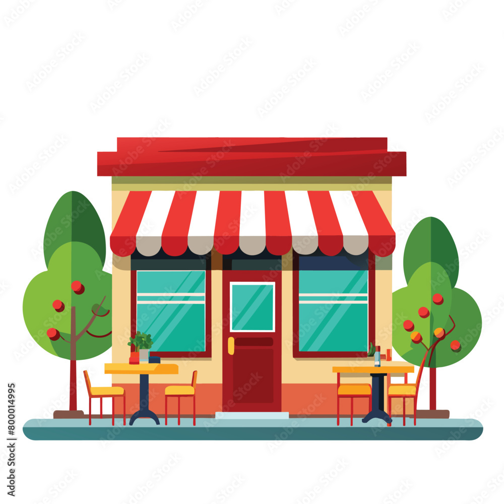 colorful illustration of restaurant