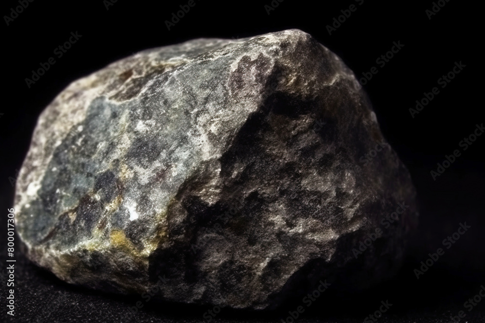 Obraz premium Oosterboschite fossil mineral stone. Geological crystalline fossil. Dark background close-up.
