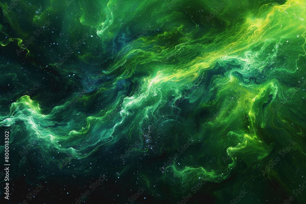 Lively green hues on a black s, abstract vibrancy, colorful motion, Lively green hues on a black s, abstract vibrancy, colorful motion,