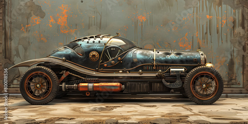 old carriage cart, generative, ai, steampunk, retro, vintage, background, products, machine, mechanical