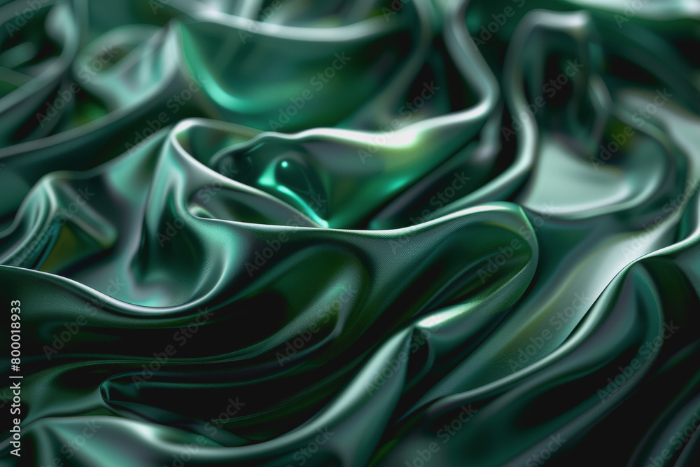 Fototapeta premium Lively green hues on a black s, abstract vibrancy, colorful motion,