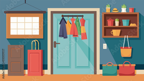 A mudroom with designated hooks and baskets for each family member streamlining the process of coming in and out of the house..