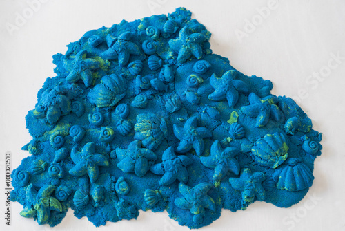 Exploring Textures with Blue Sea Creature Sand Molds photo