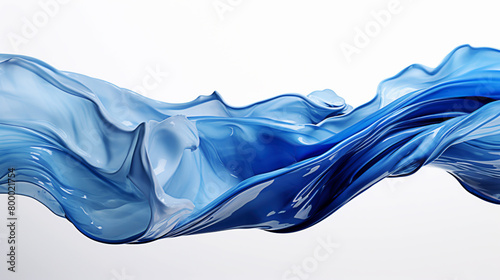 Dynamic blue liquid artwork. Artistic blue fluid cover. Acrylic blue and white 3d waves art.