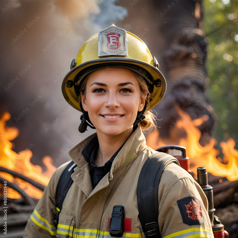 portrait of a firefighter in action portrait of a firefighter in action