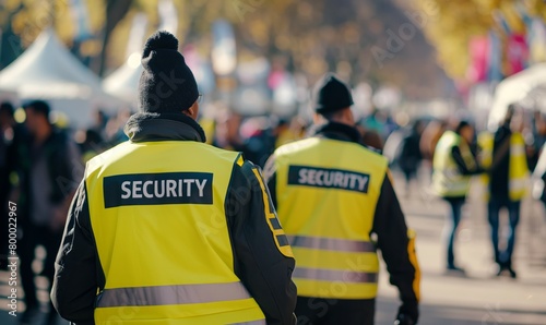 Event Security Guard Monitoring Crowd at Outdoor Festival