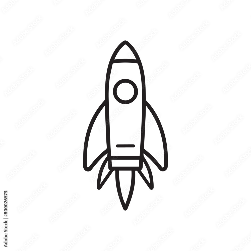 Rocket icon. Black Rocket icon on white background. Vector illustration Rocket icon. Black Rocket icon on white background. Vector illustration