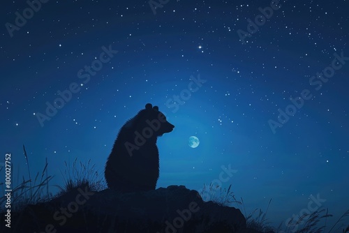 Bear Silhouette on a Hill © Landscape Planet
