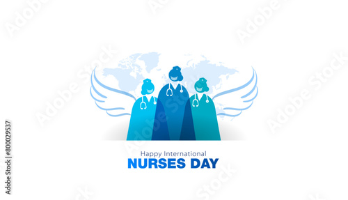 Nurses day. Remember sacrifice of Medical  
 helthcare Nurses and celebration greeting for International Nurses day. photo