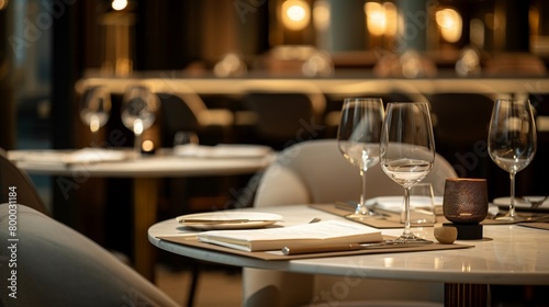 A refined dining setting in an upscale restaurant photo