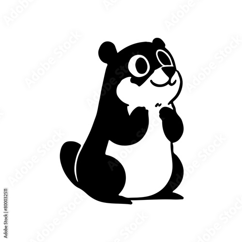 Cute Groundhog in the moments 